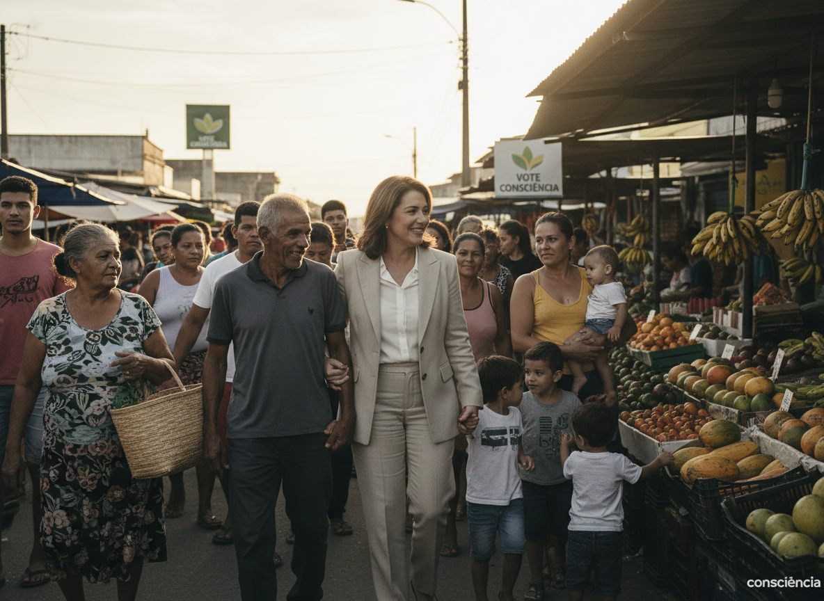 Candidato com a comunidade